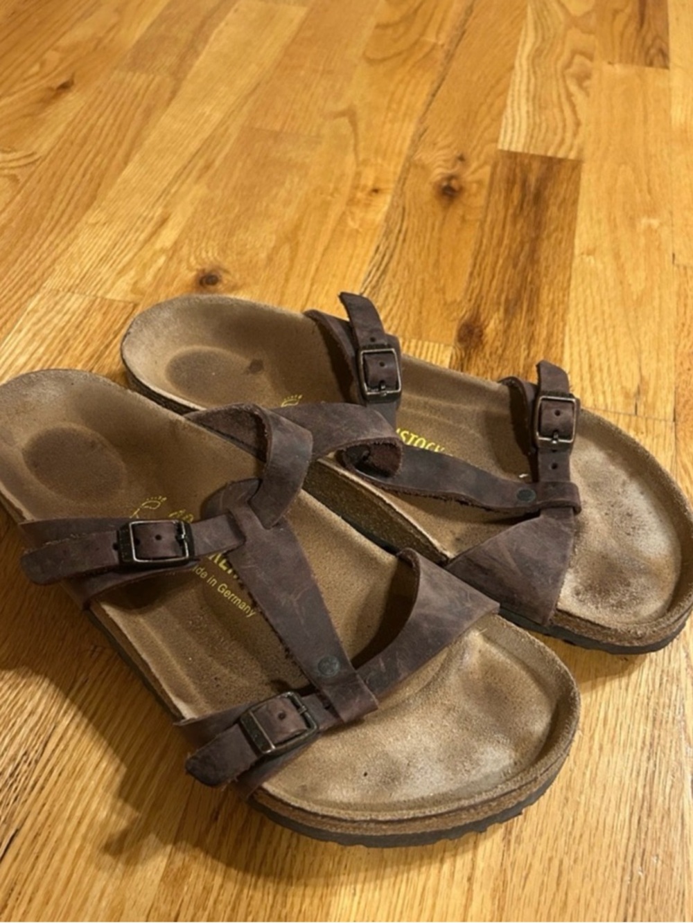 Rare Birkenstock Brown Larisa Leather Strappy Sandals
